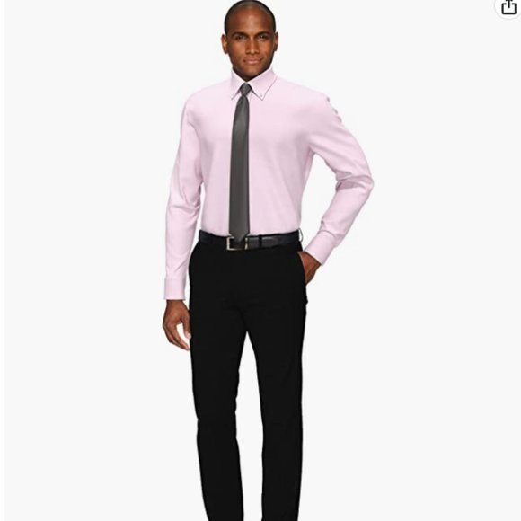 Buttoned Down Men's Slim Fit Button Collar Solid Dress Shirt SIZE 17 1/2 - Picture 2 of 5